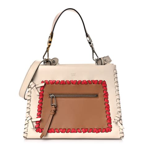 fendi vitello whipstitch small runaway bi-color satchel camelia orzo|FENDI Vitello Century F is Fendi Whipstitch Bi.